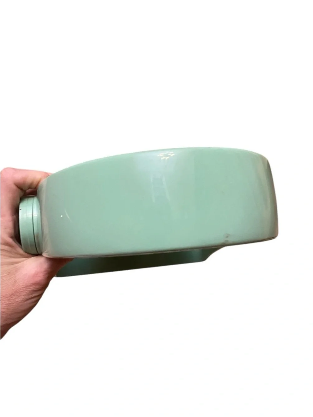 Vintage MCM Molded Mint Green Double Sided Mirror Hard Plastic Vanity 60s